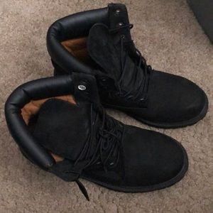 Black suede timberlands
